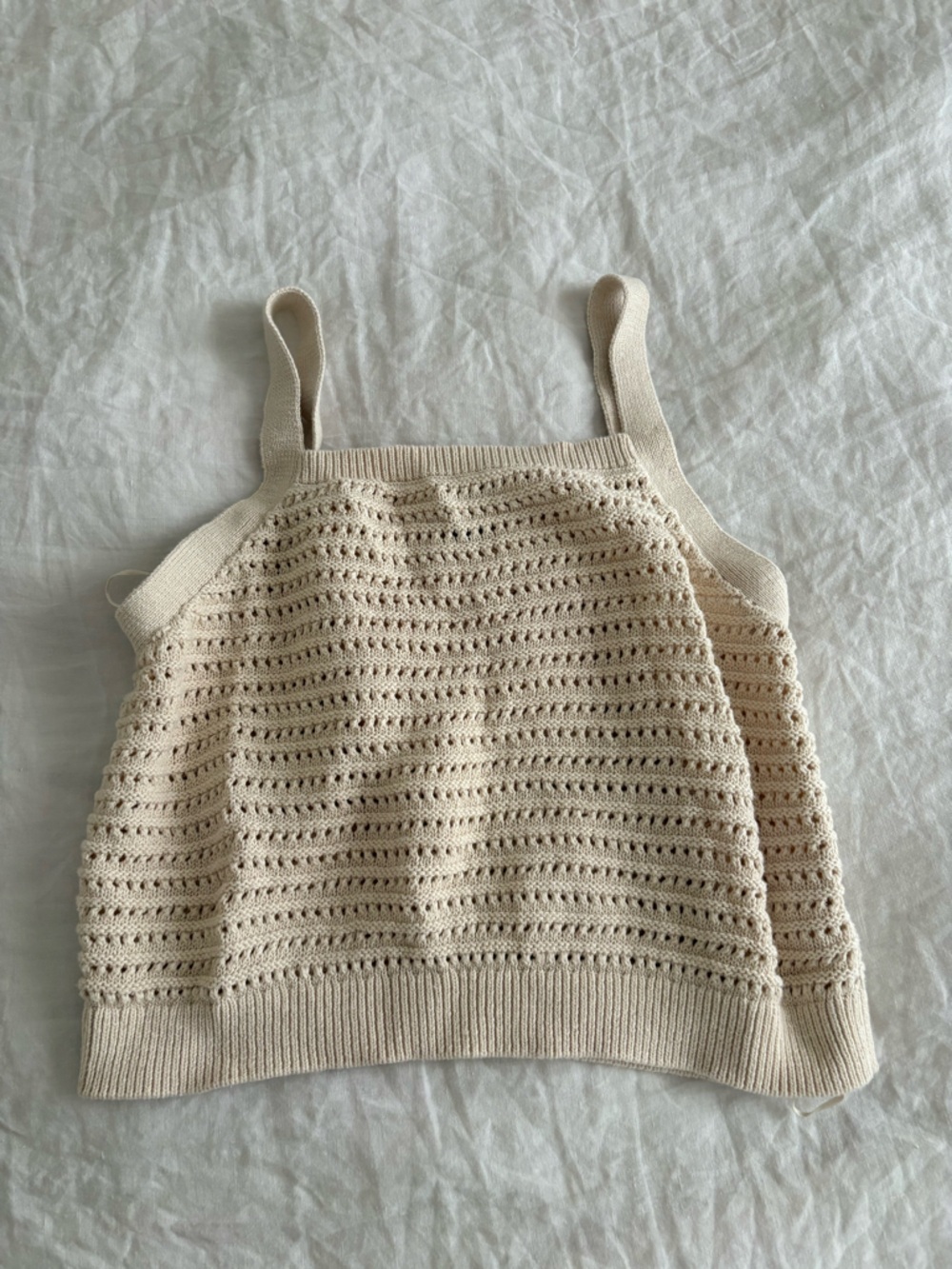 Universal Thread Cream Crochet Knit Tank 100% cotton
